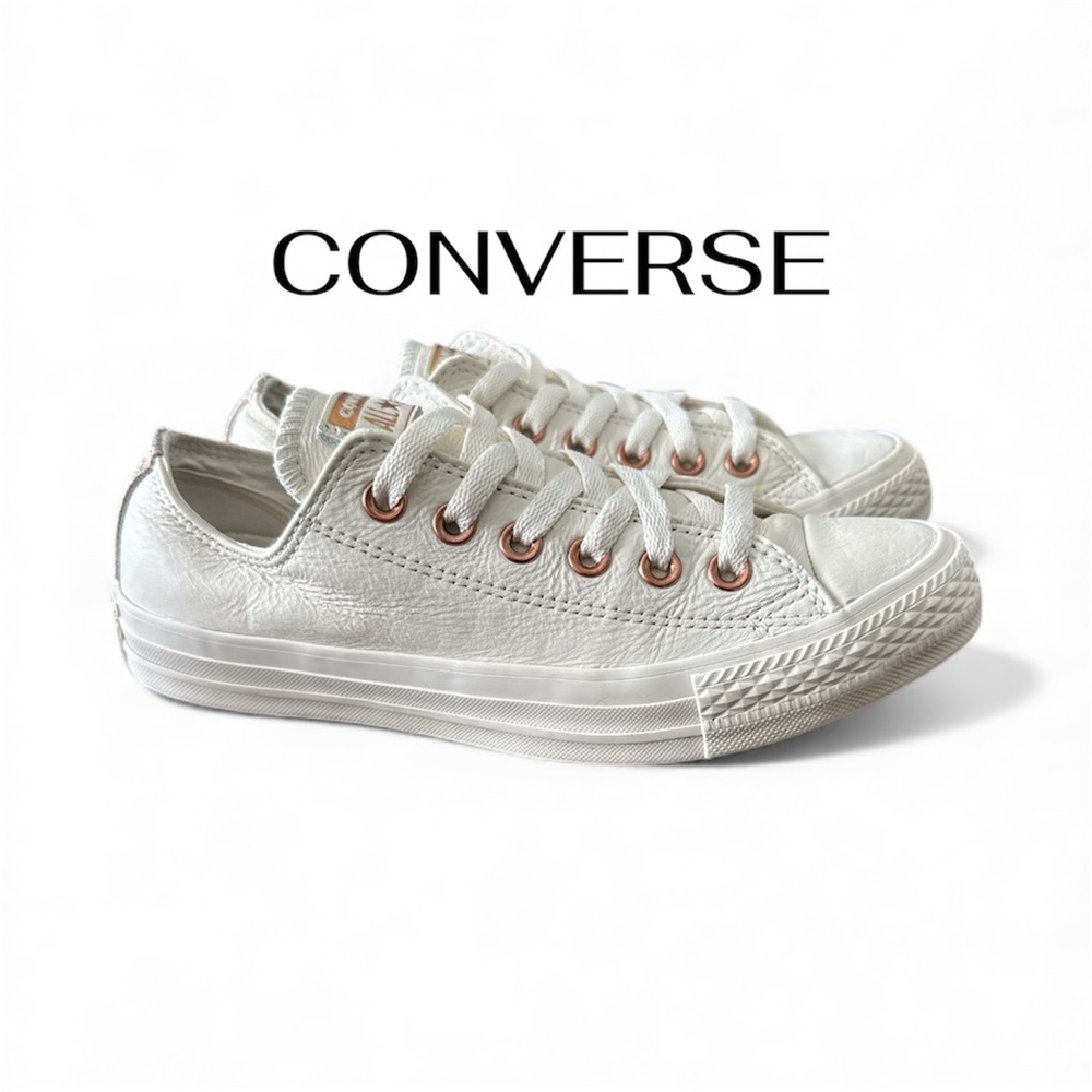 CONVERSE White-Rose Gold Leather Low | Limited Edition All Stars | 7